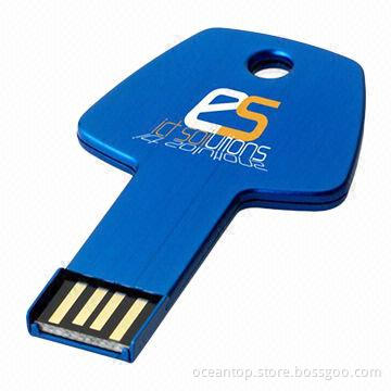 Key USB Flash Drive with 1 to 64GB Capacity